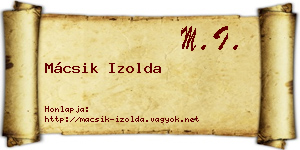Mácsik Izolda névjegykártya